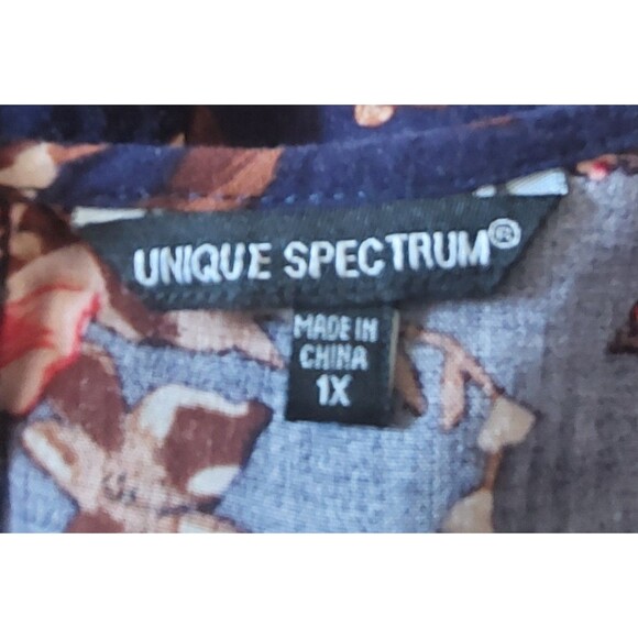 Unique Spectrum Tops Blouse Floral,crochet, 1X,Rayón,20 Inch Of Armp To Armp - Picture 2 of 10